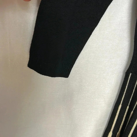 Vtg BCX  sweater dress women SM P. fit& flare,striped metallic,pleats,80s vibe - Picture 5 of 10